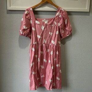 LOFT Pink and White Dress